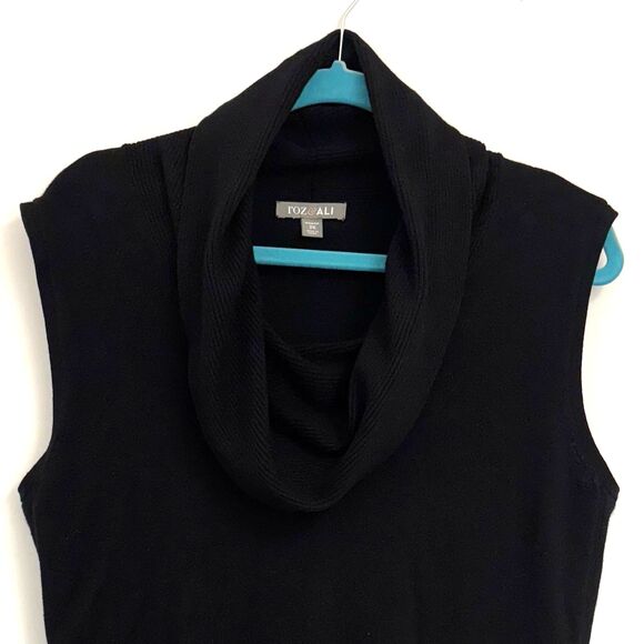 Roz & Ali Women's (2X) Black Sleeveless Cowl Neck Sweater 9”of Material for Cowl - Picture 1 of 11